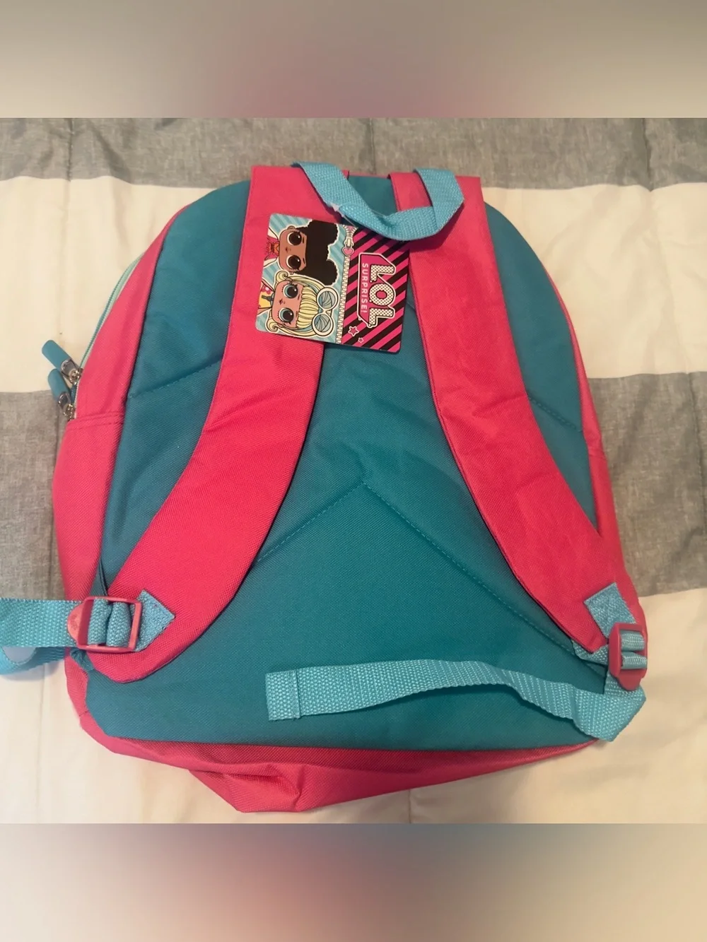 L.O.L. Surprise! Pink & Teal Plush Character Backpack with Holographic Pocket